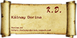 Kálnay Dorina névjegykártya